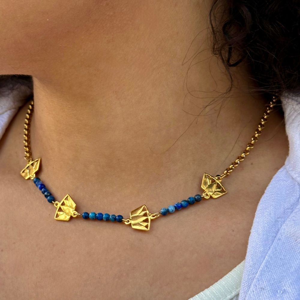 Lazuli Lotus Necklace